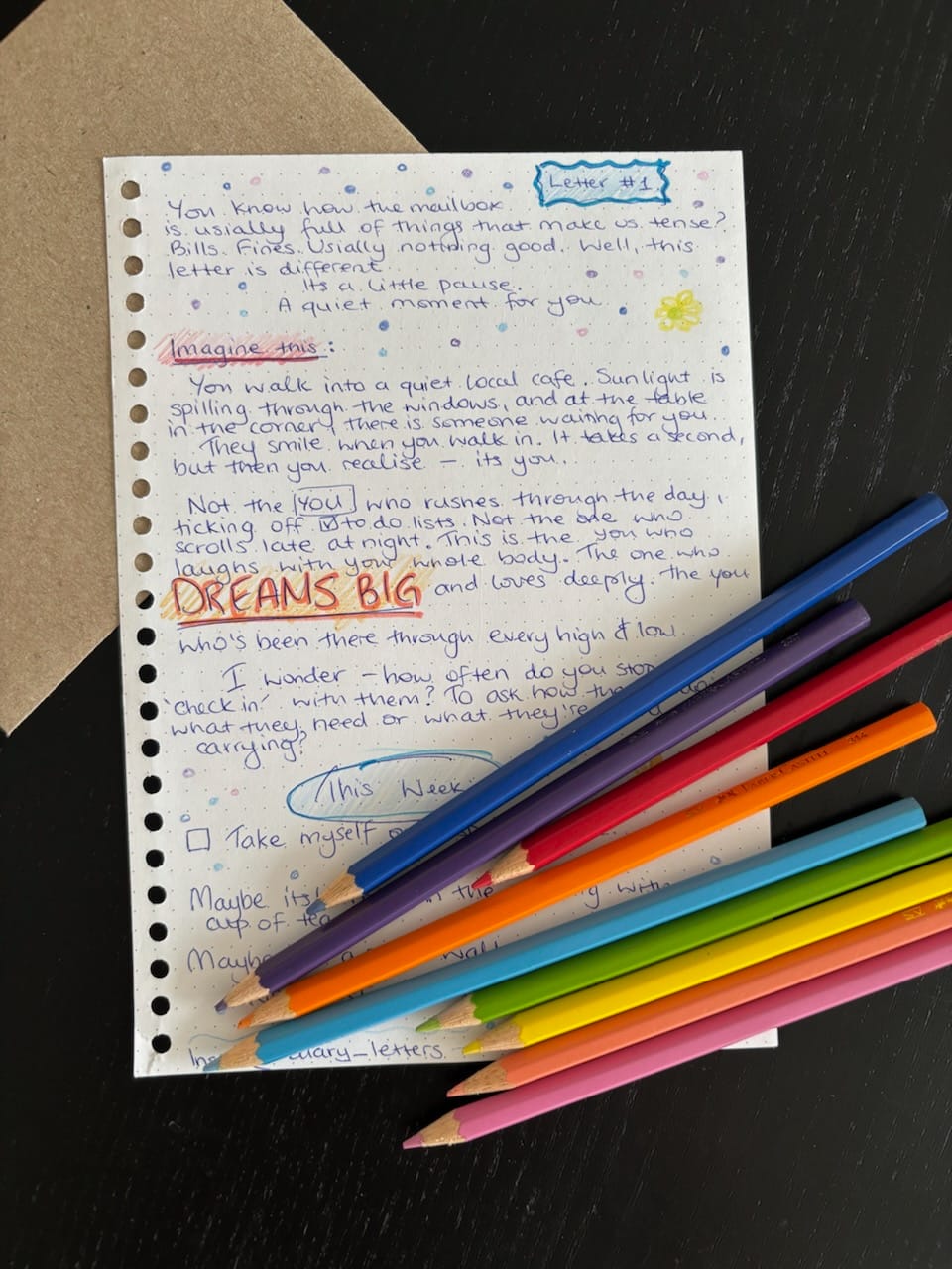 MeTime Letter- 1 month